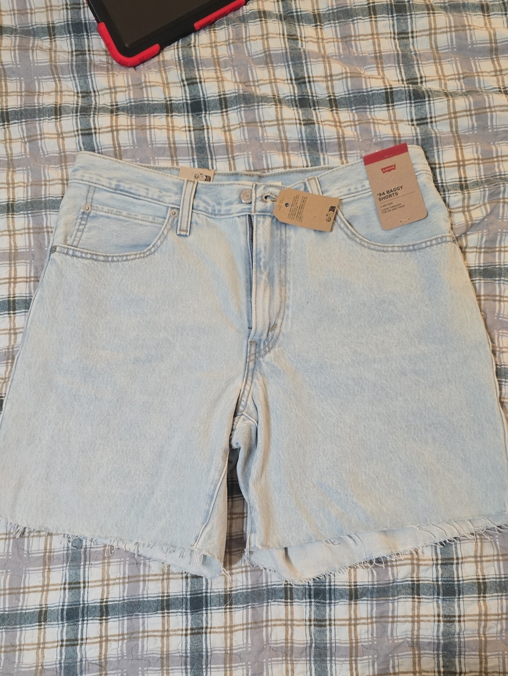 Levi's Light Wash Denim High-Rise Cutoff Shorts